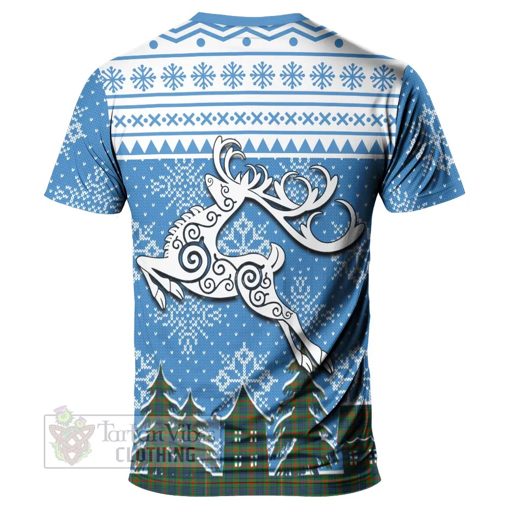 Aiton Clan Christmas T-Shirt Celtic Reindeer Style
