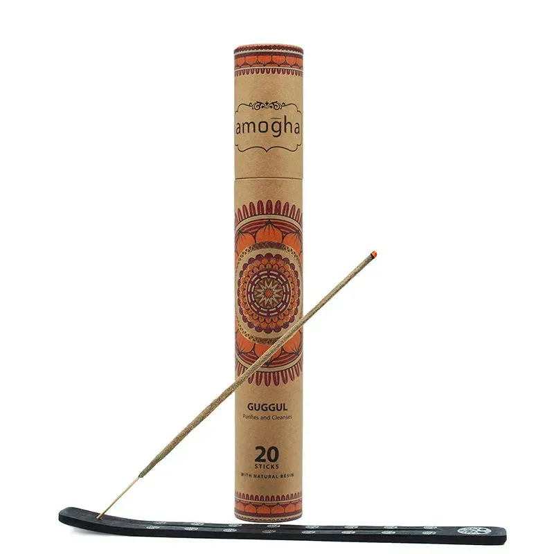 Amogha Masala Incense Sticks | White Prints | Set Of 2| 11 inches