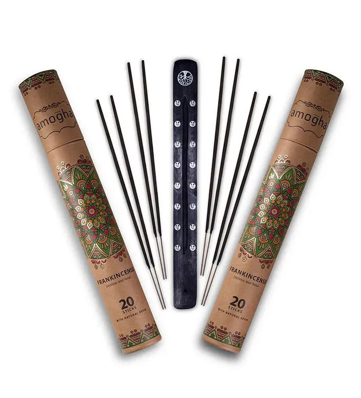 Amogha Masala Incense Sticks | White Prints | Set Of 2| 11 inches