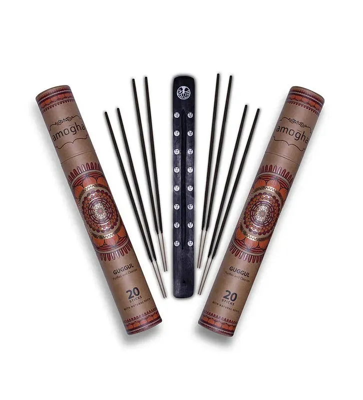 Amogha Masala Incense Sticks | White Prints | Set Of 2| 11 inches
