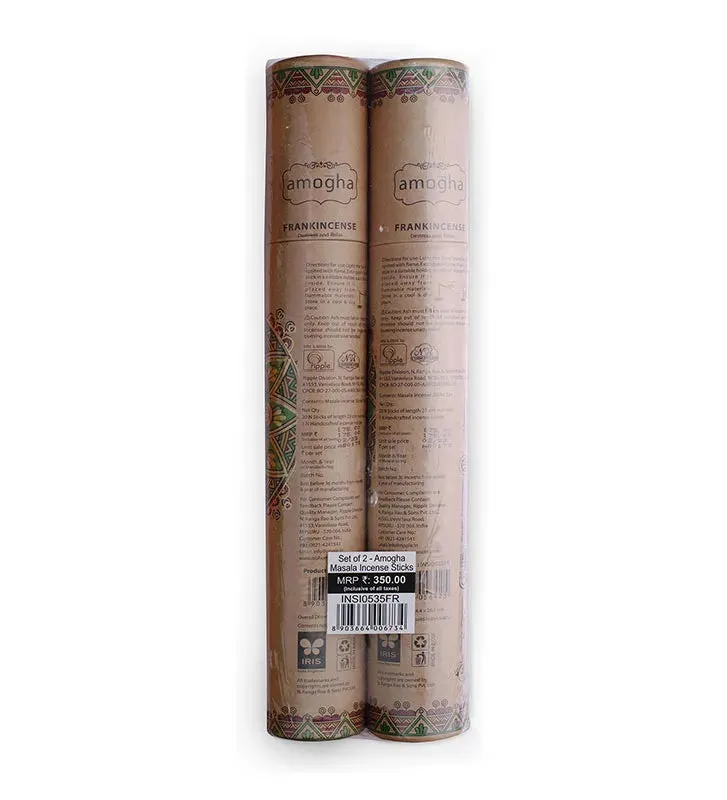 Amogha Masala Incense Sticks | White Prints | Set Of 2| 11 inches
