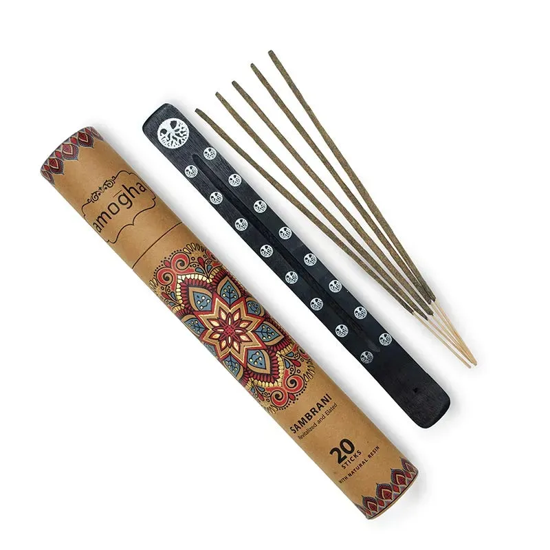 Amogha Masala Incense Sticks | White Prints | Set Of 2| 11 inches