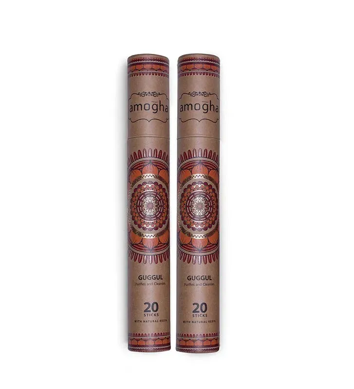 Amogha Masala Incense Sticks | White Prints | Set Of 2| 11 inches