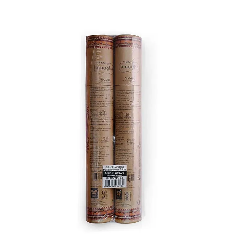 Amogha Masala Incense Sticks | White Prints | Set Of 2| 11 inches