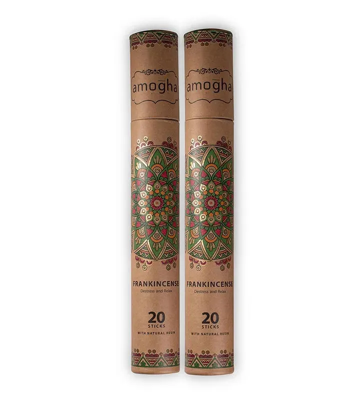 Amogha Masala Incense Sticks | White Prints | Set Of 2| 11 inches