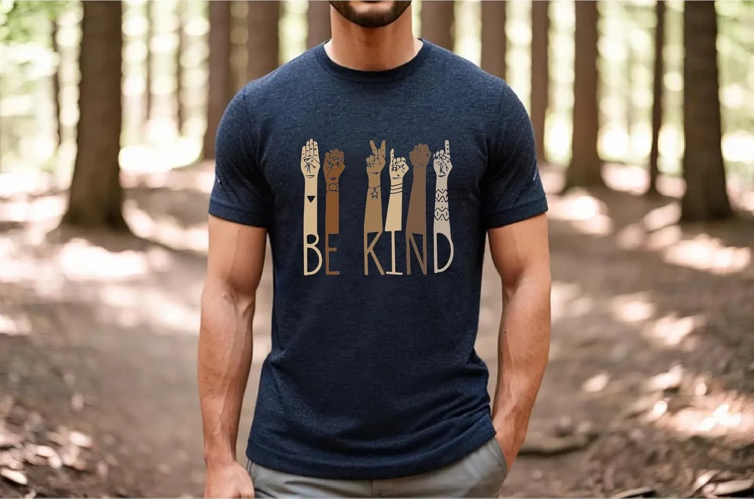 Be Kind Shirt - Graphic Tees with Positive Message, Inspirational Kindness & Love Shirts, Anti-Racism Tee