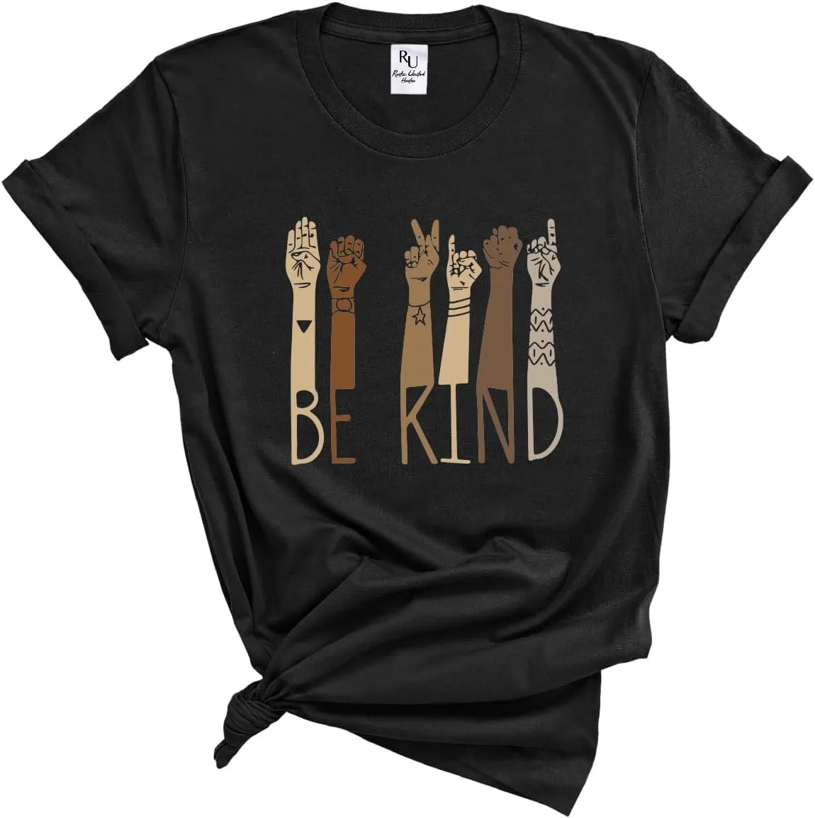 Be Kind Shirt - Graphic Tees with Positive Message, Inspirational Kindness & Love Shirts, Anti-Racism Tee