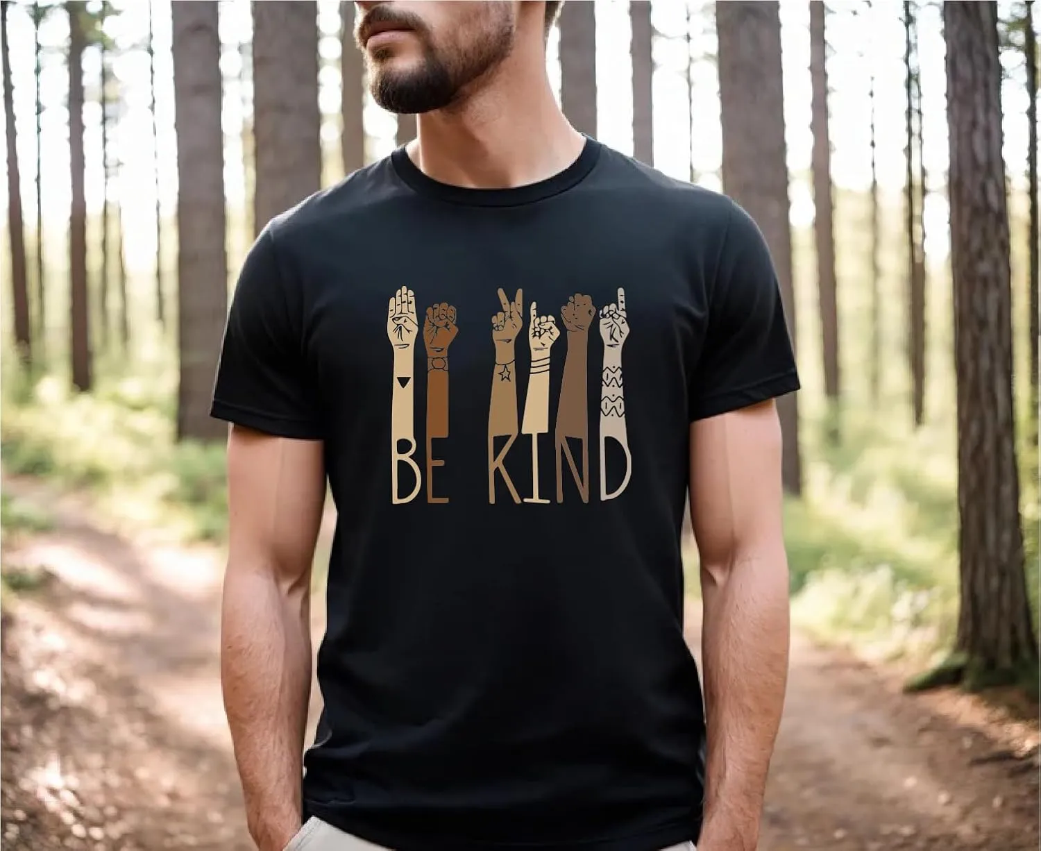Be Kind Shirt - Graphic Tees with Positive Message, Inspirational Kindness & Love Shirts, Anti-Racism Tee
