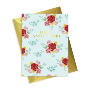 Bright Blooms Foiled Happy Anniversary Card BB039