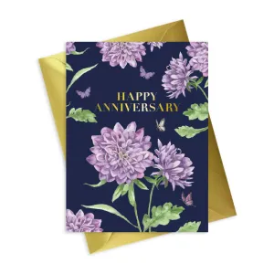 Bright Blooms Foiled Happy Anniversary Card