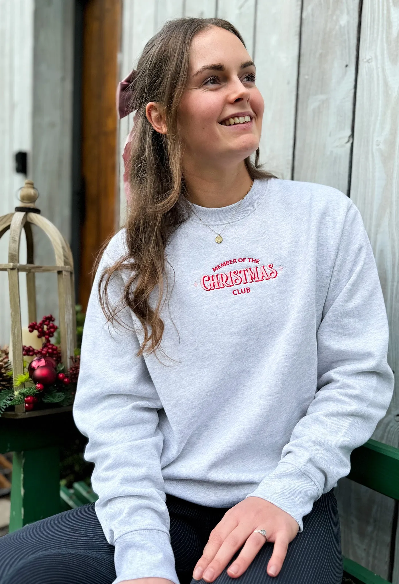 Christmas Club Embroidered Organic Cotton Sweatshirt