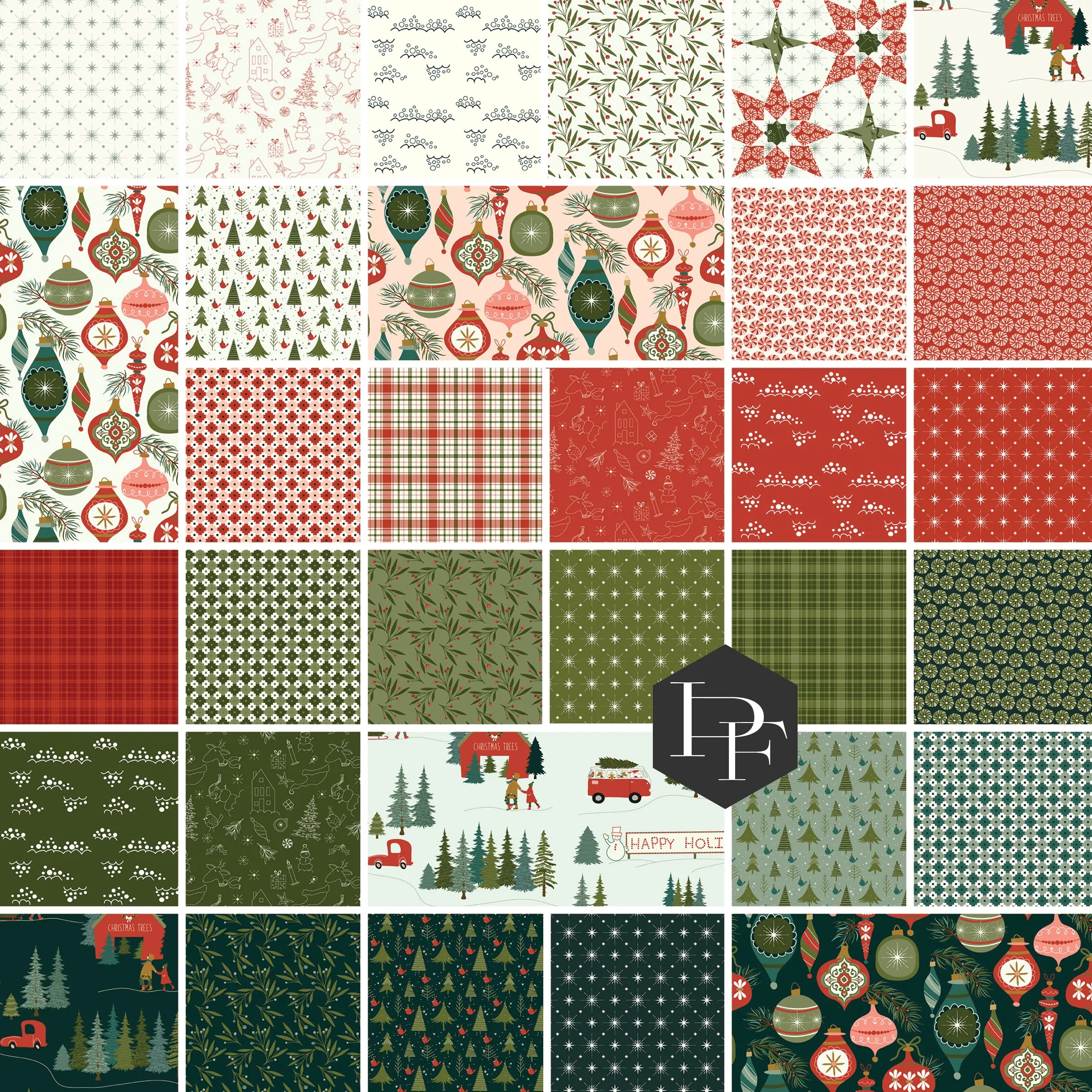 Christmas is in Town - Half Yard Bundle of 32 pcs - Sandy Gervais - HYSG.CHRISTMAS