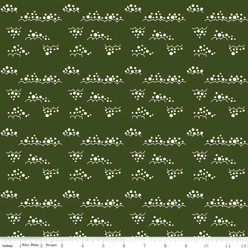 Christmas is in Town - Snowballs in Dark Green - Sandy Gervais - C14749-DKGREEN - Half Yard