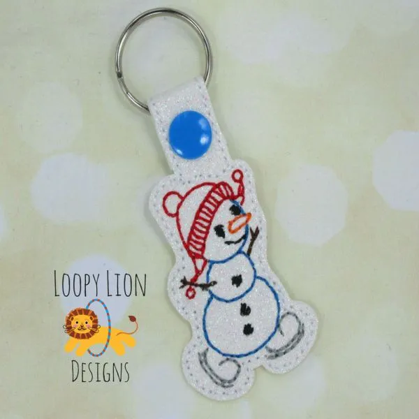 Christmas Silly Snowman ITH Key fob