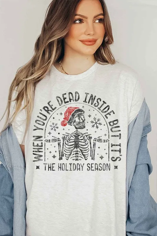 CHRISTMAS SKELETON GRAPHIC TEE / T-SHIRT