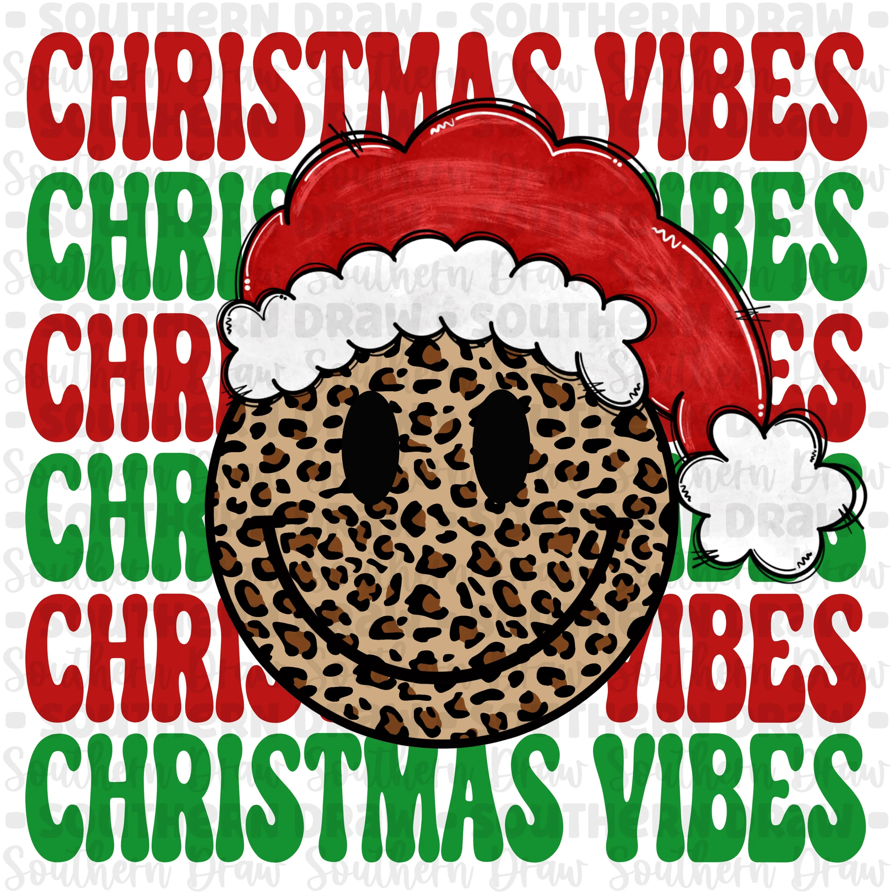 Christmas Vibes Leopard Smile
