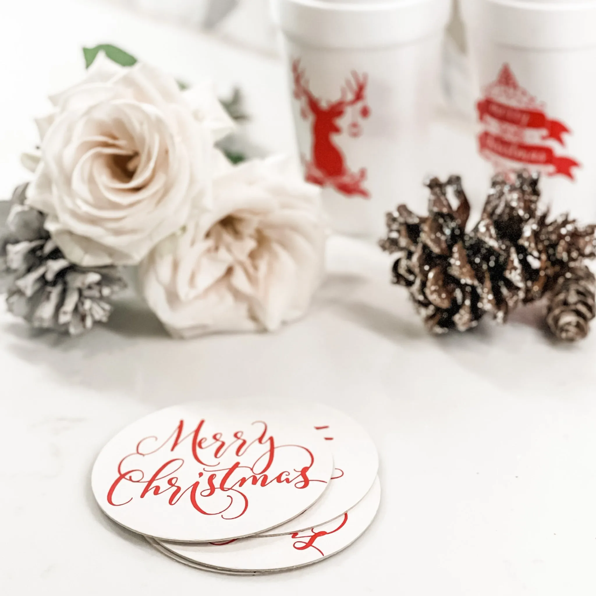 Custom Merry Christmas Coasters