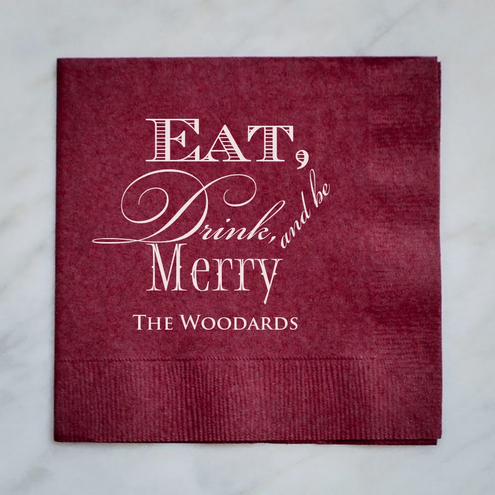 Eat Drink and Be Merry Christmas Napkins
