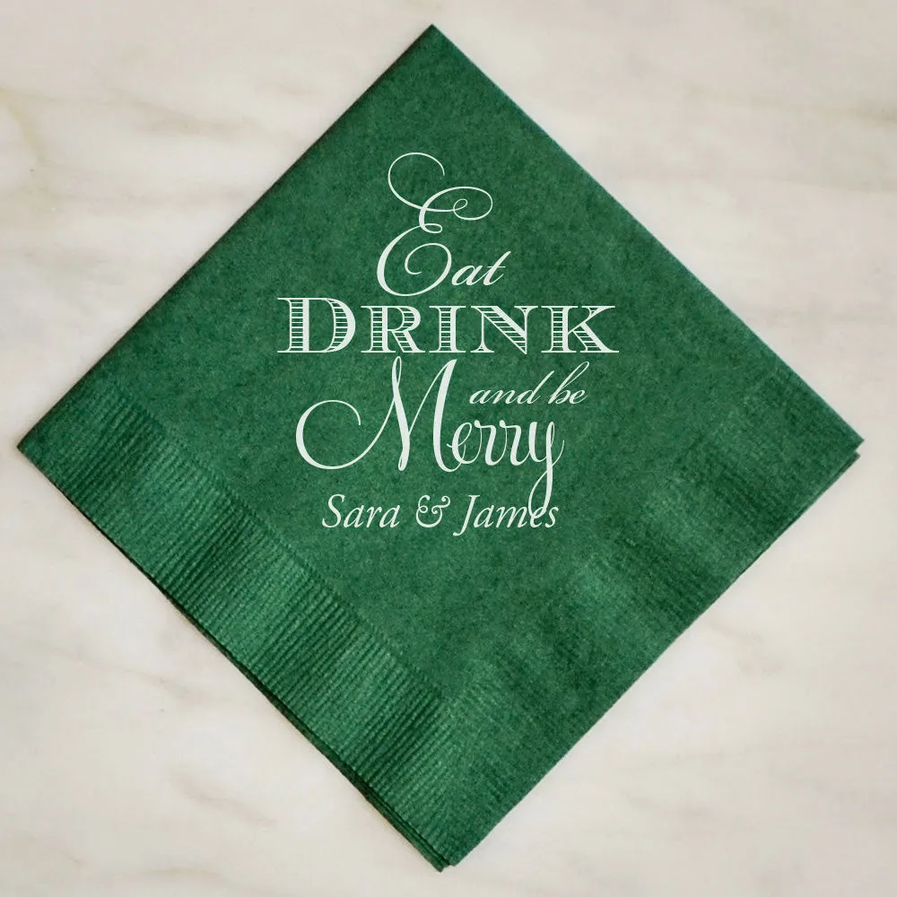 Eat Drink and Be Merry Christmas Napkins