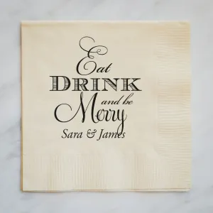 Eat Drink and Be Merry Christmas Napkins