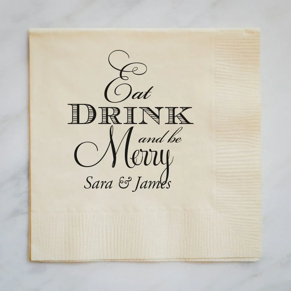 Eat Drink and Be Merry Christmas Napkins