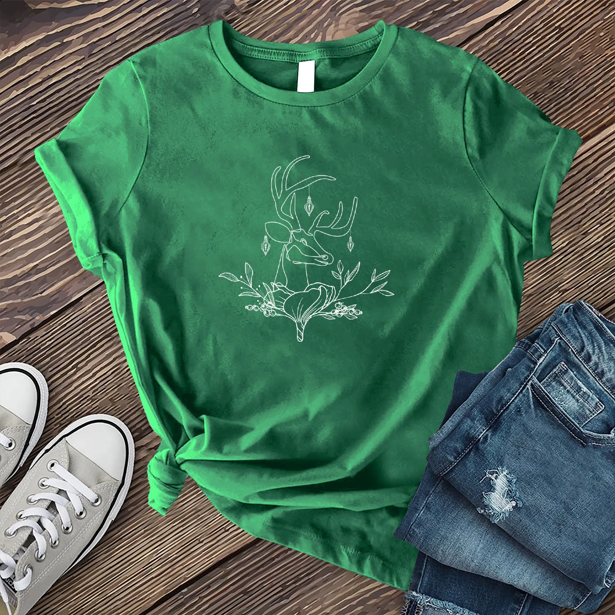 Floral Reindeer T-Shirt