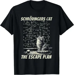 Funny Schrdinger's Cat Escape Plan Science Design T-Shirt