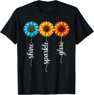 Inspirational Sunflower Shine Sparkle Glow Cute Nature Lover T-Shirt