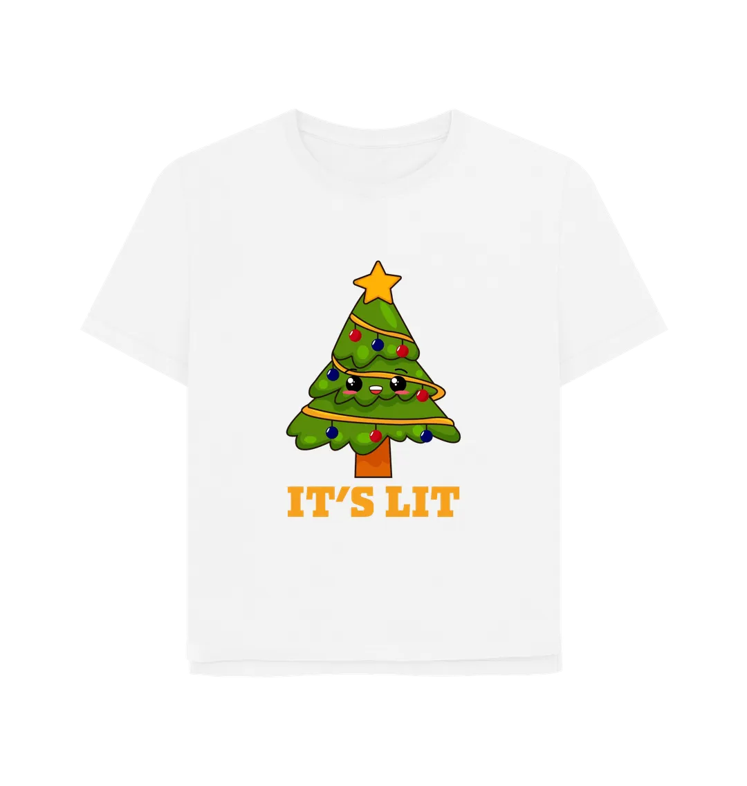 It's Lit Women's Relaxed Fit Christmas T-shirt