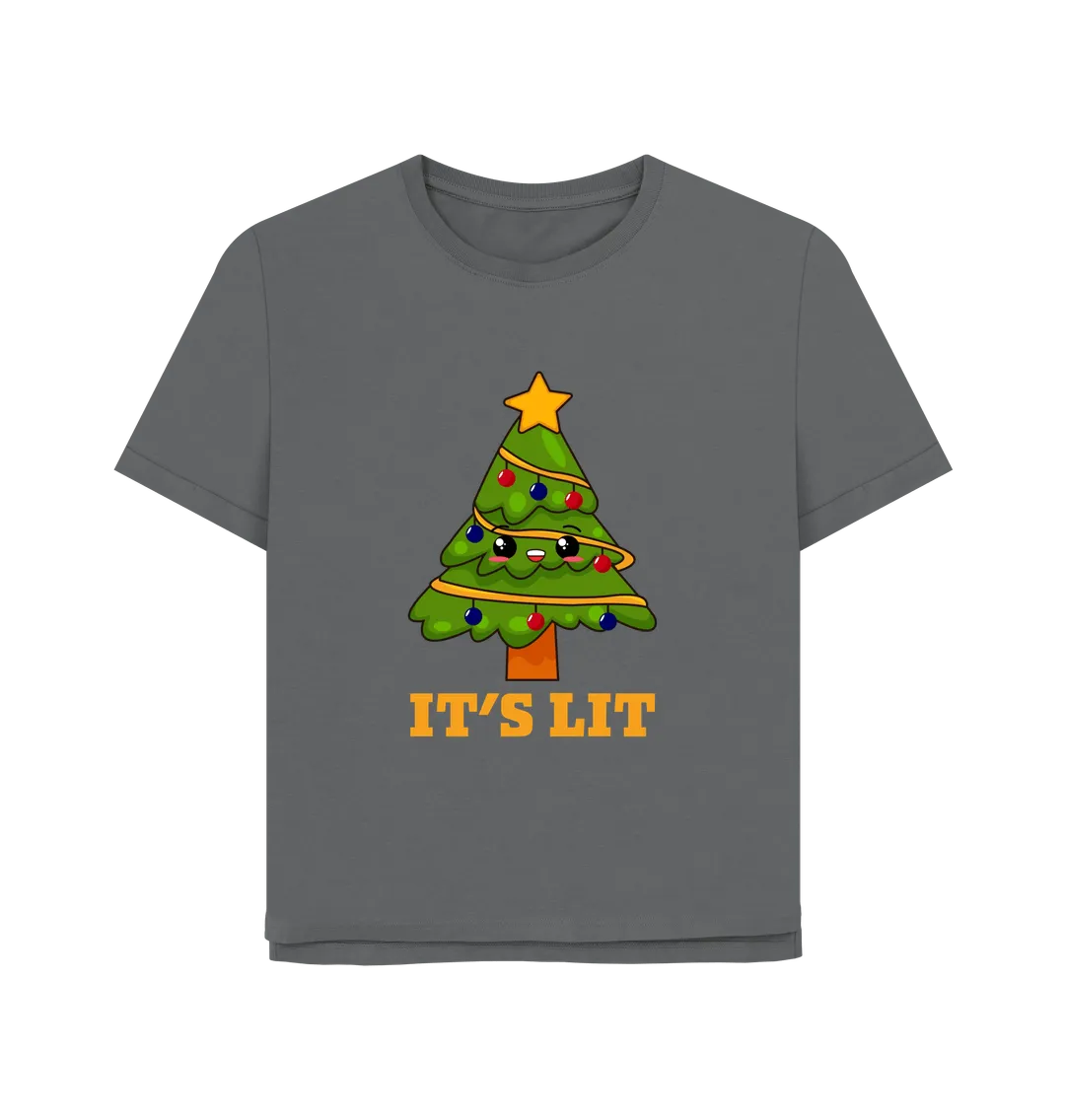 It's Lit Women's Relaxed Fit Christmas T-shirt