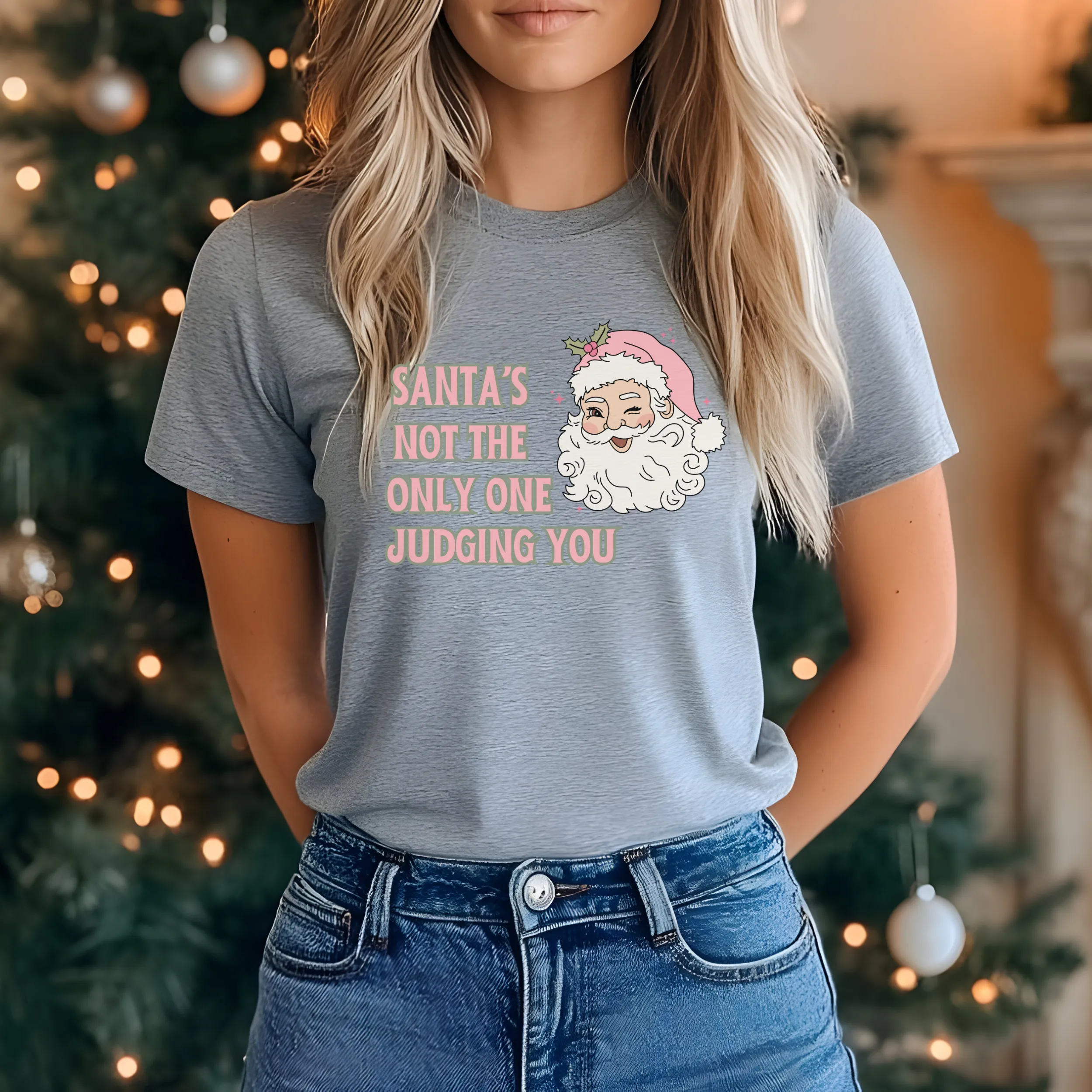 Judging You Christmas Tee | Holiday Humor Unisex Jersey Short Sleeve Tee | Christmas Party Apparel