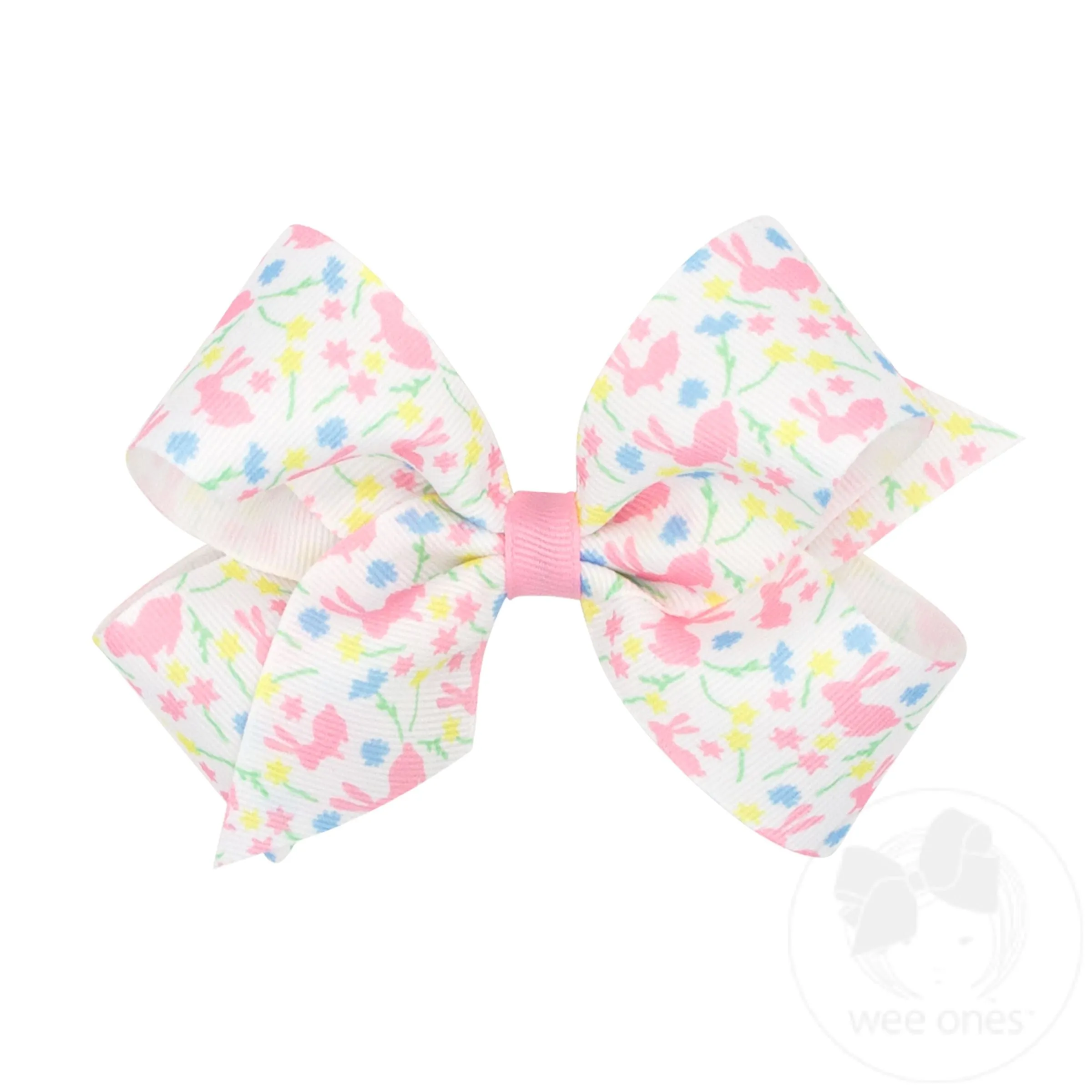 Medium Grosgrain Easter-themed Print Girls Hair Bow