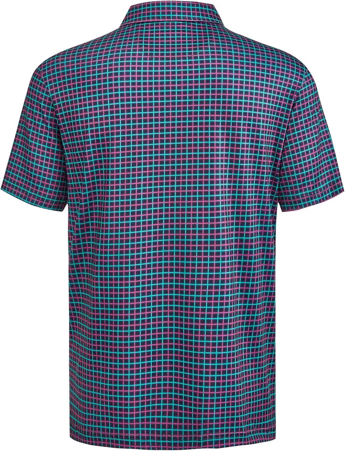 Mens Golf Shirt Moisture Wicking Dry Fit Print Performance Short Sleeve Polo Shirts for Men