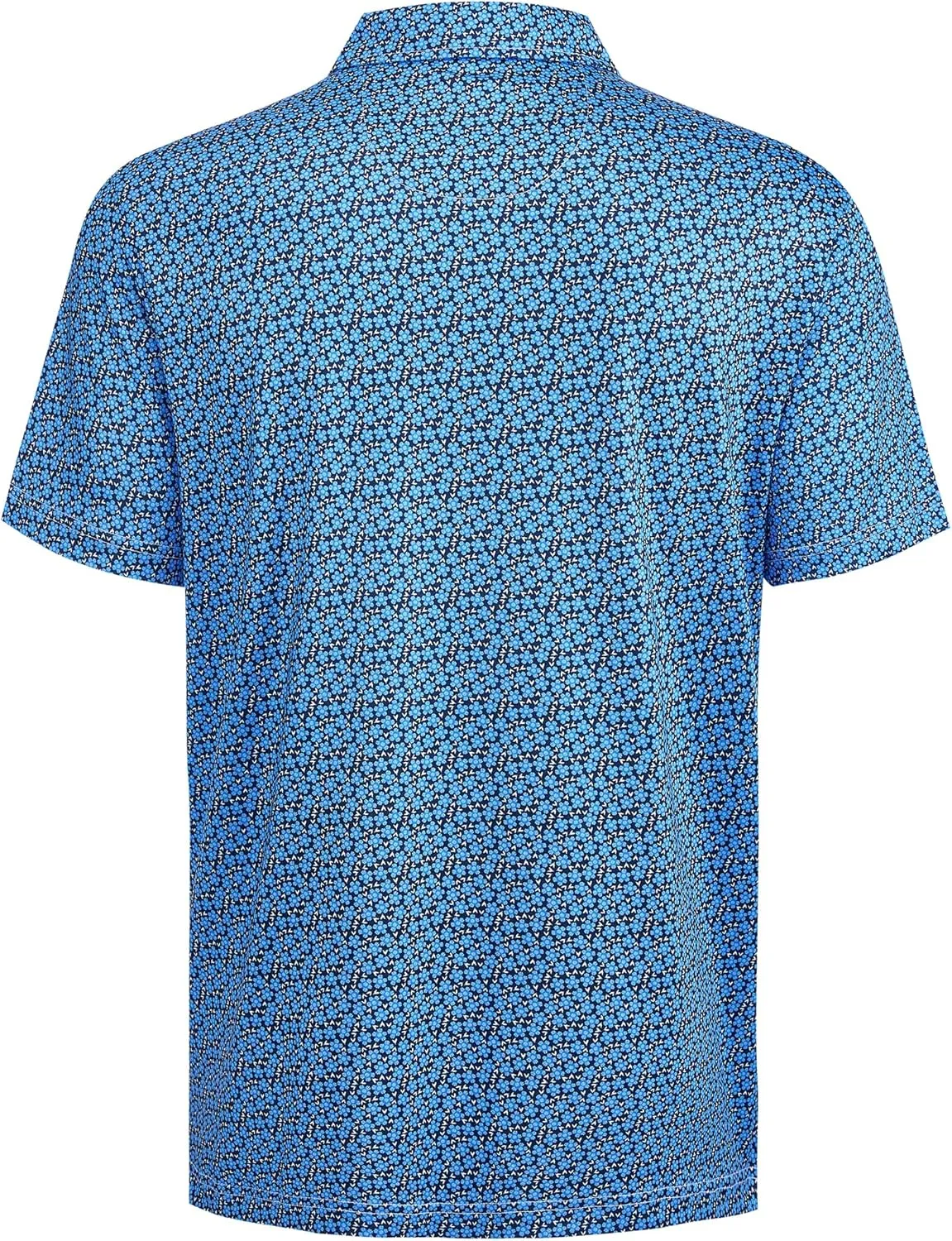 Mens Golf Shirt Moisture Wicking Dry Fit Print Performance Short Sleeve Polo Shirts for Men