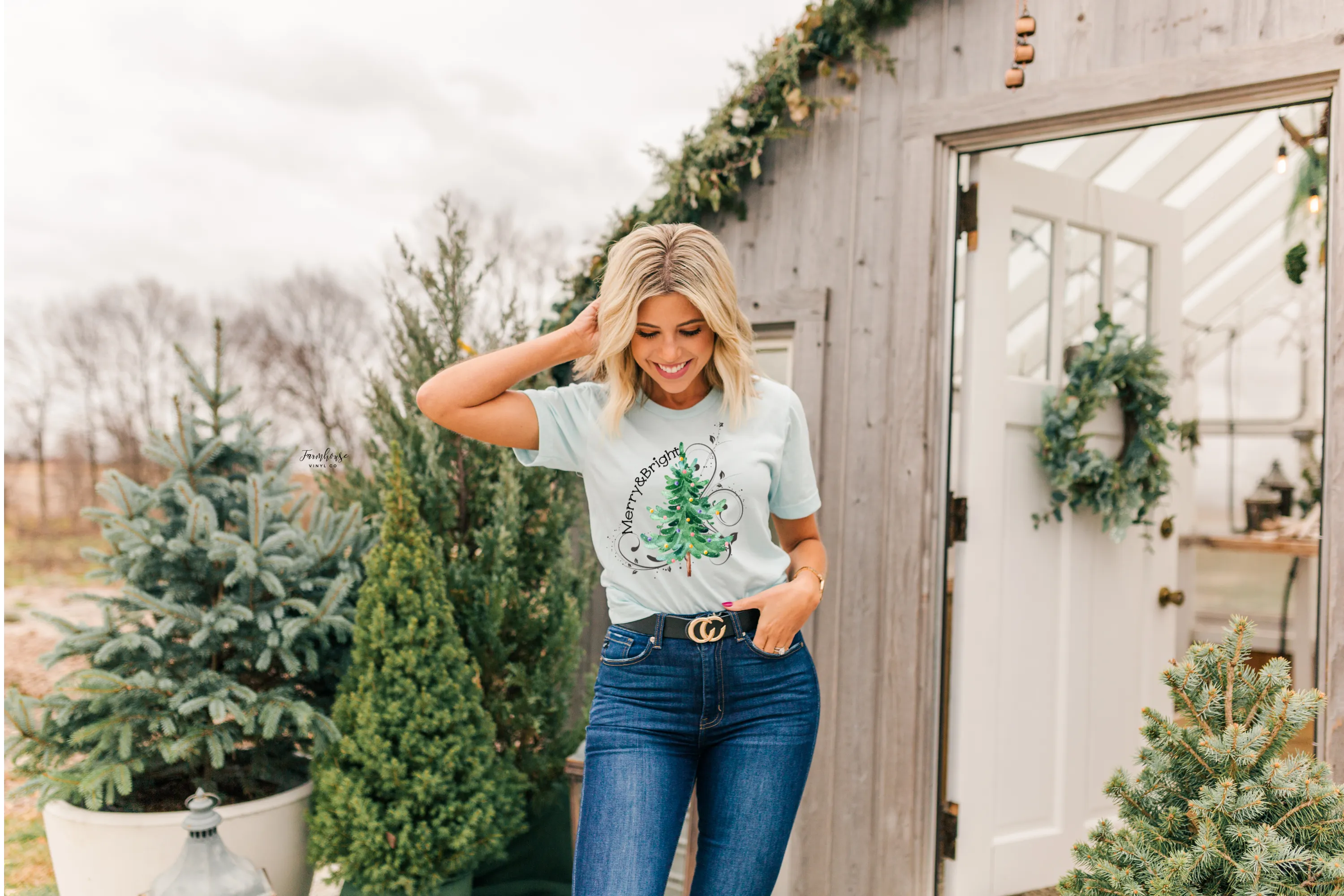 Merry And Bright Christmas Tree Shirt