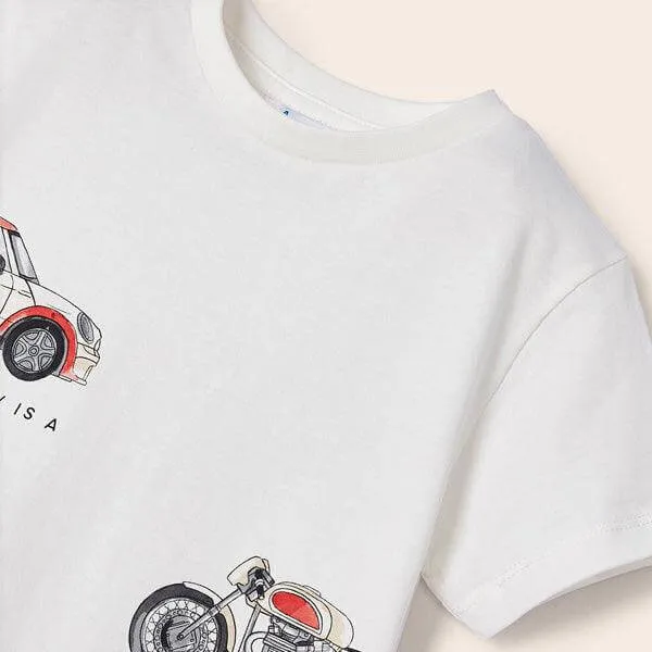OFF WHITE SHORT SLEEVE T-SHIRT FOR BOYS.