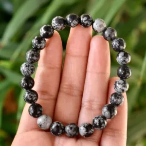 SNOWFLAKE OBSIDIAN 8MM BRACELET