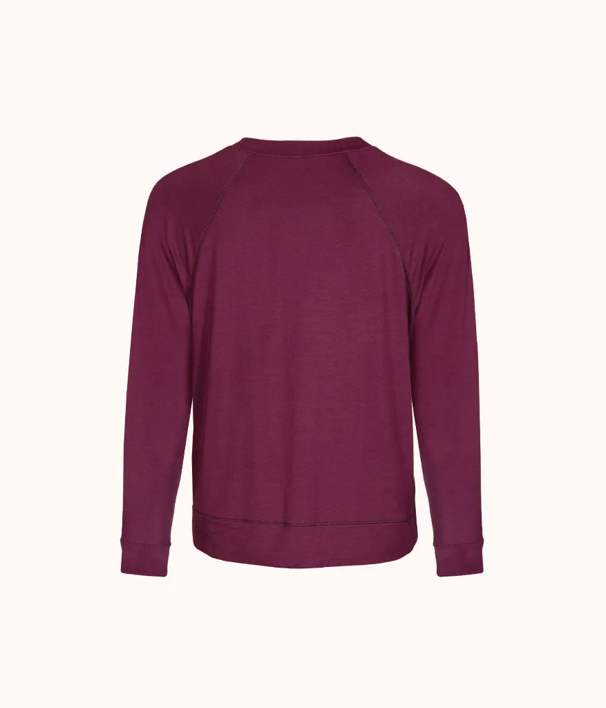 The All-Day Crew Long-Sleeve: Plum