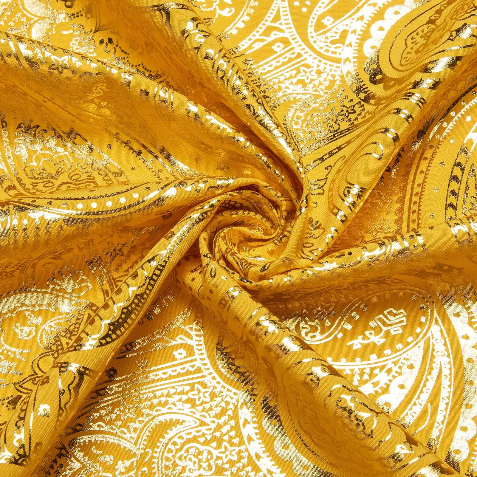Ties2you Dress Shirt Gold Paisley Hot Stamping Long Sleeve Mens Shirt