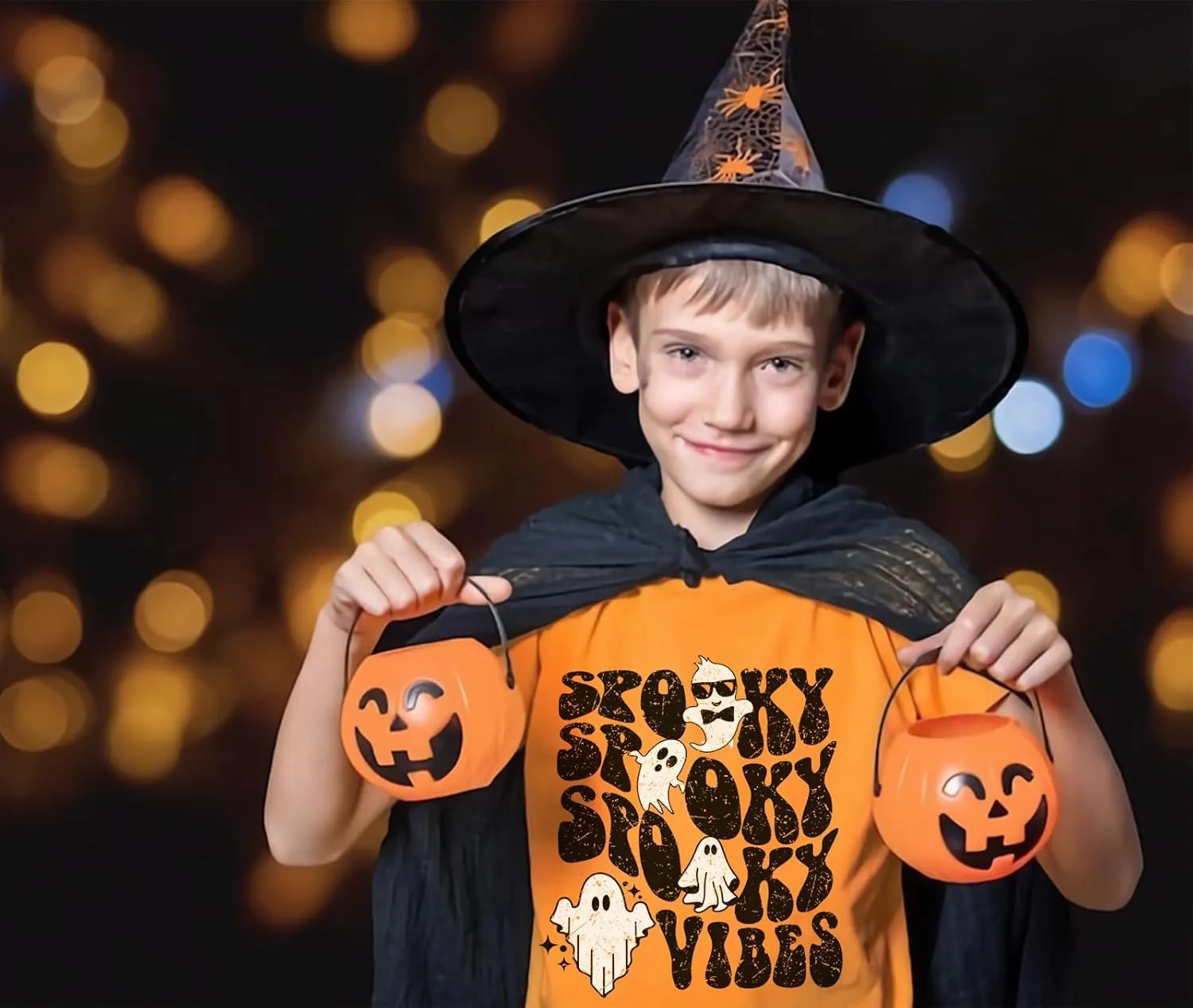 Toddler Boys Girls Halloween Shirt Skeleton Ghost T-Shirts Boo Tees Spooky Tops Short Sleeve 2-12 Years