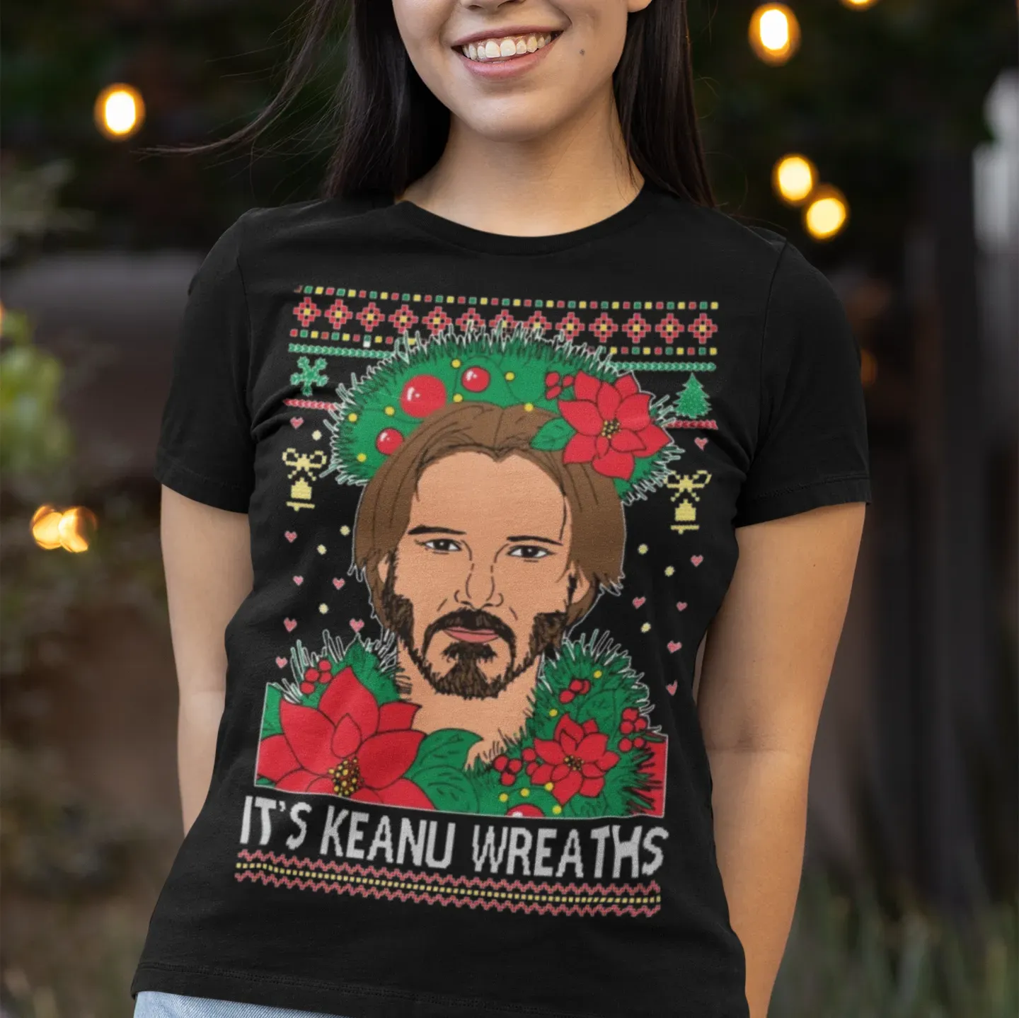 Ugly Christmas Graphic Crewneck Tshirt Its A Wreaths Christmas